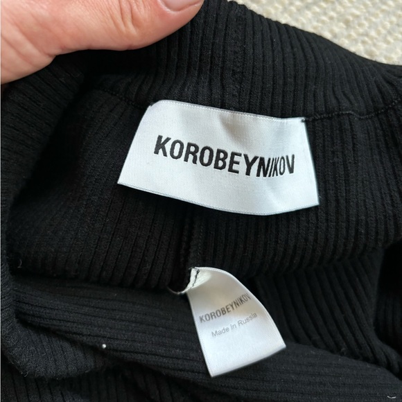 KOROBEYNIKOV BRAND viscose stylish jumpsuit open back, high split S-M black - Picture 9 of 11